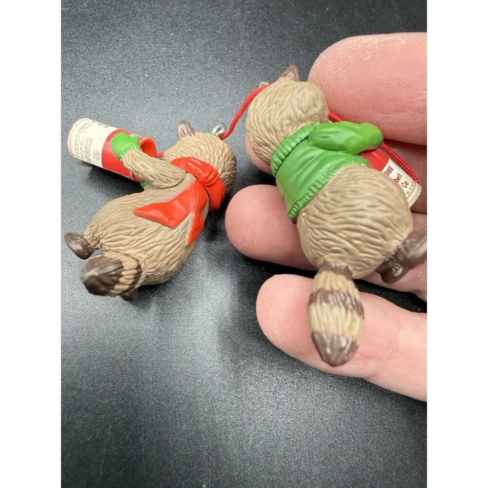 Hallmark Ornament 1988 Raccoons Campbell’s Party Line Christmas Ornament Lo16